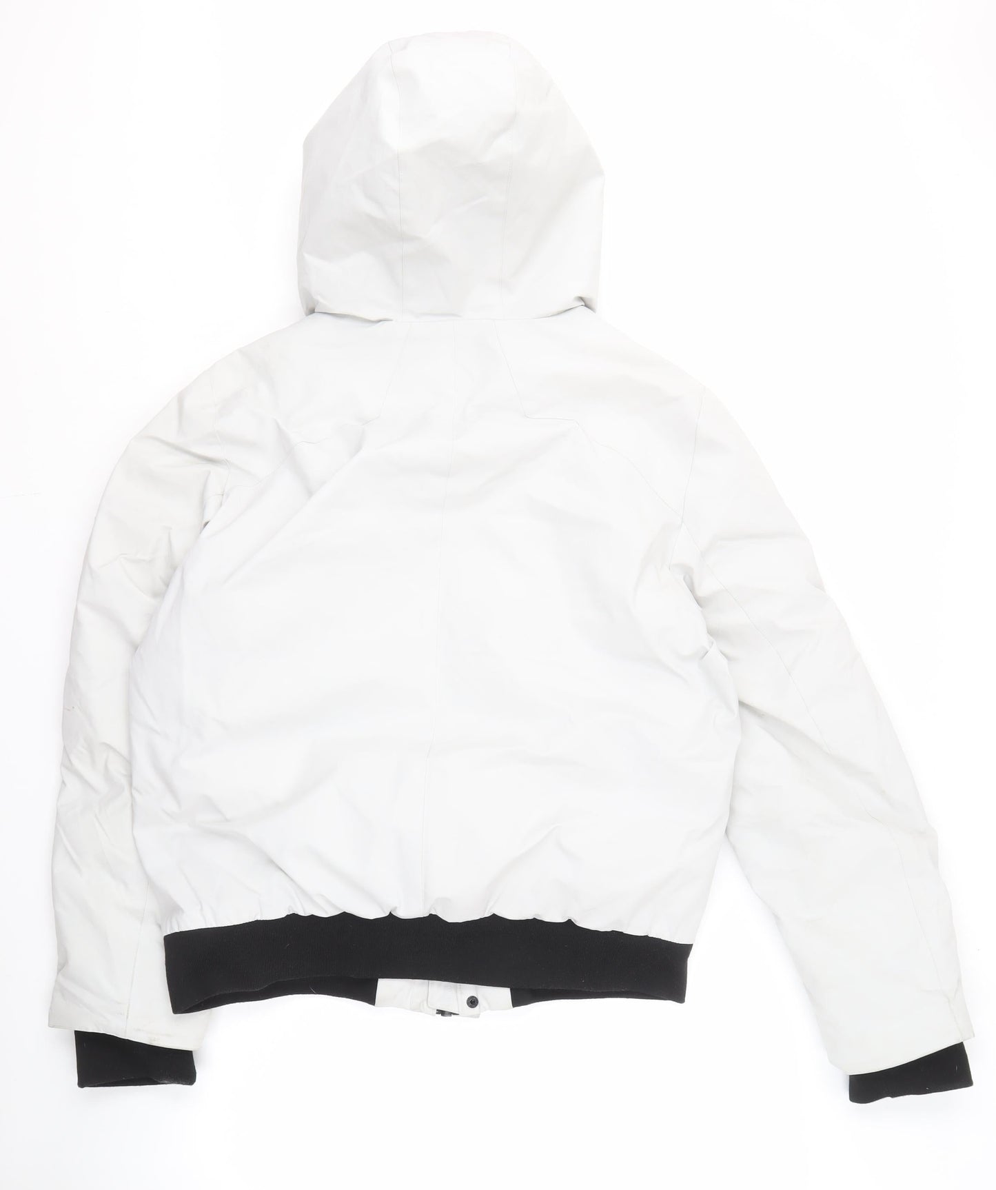 DKNY Men's White Puffer Jacket M Hooded Casual Winter