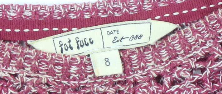 Fat Face Women's Pink Pullover Jumper, Size 8, Chunky-Knit