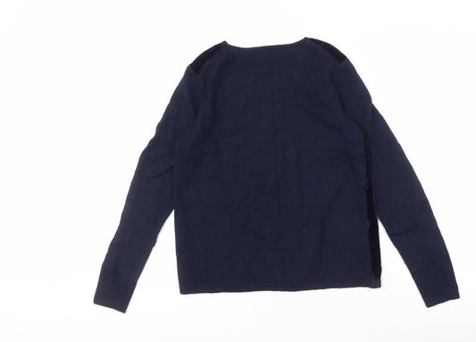 Laura Ashley Women's Blue Velvet Long Sleeve Top