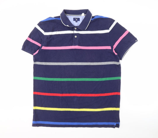GANT Men's Multicoloured Striped Polo XL