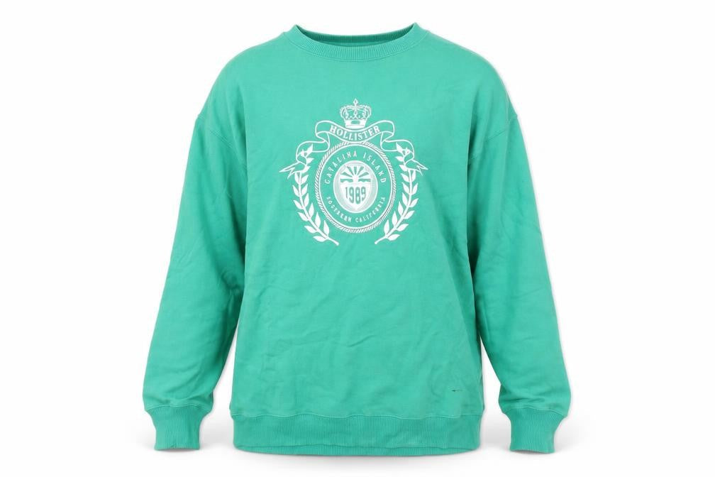 Mens UK M Regular Hollister Green Pullover Sweatshirt