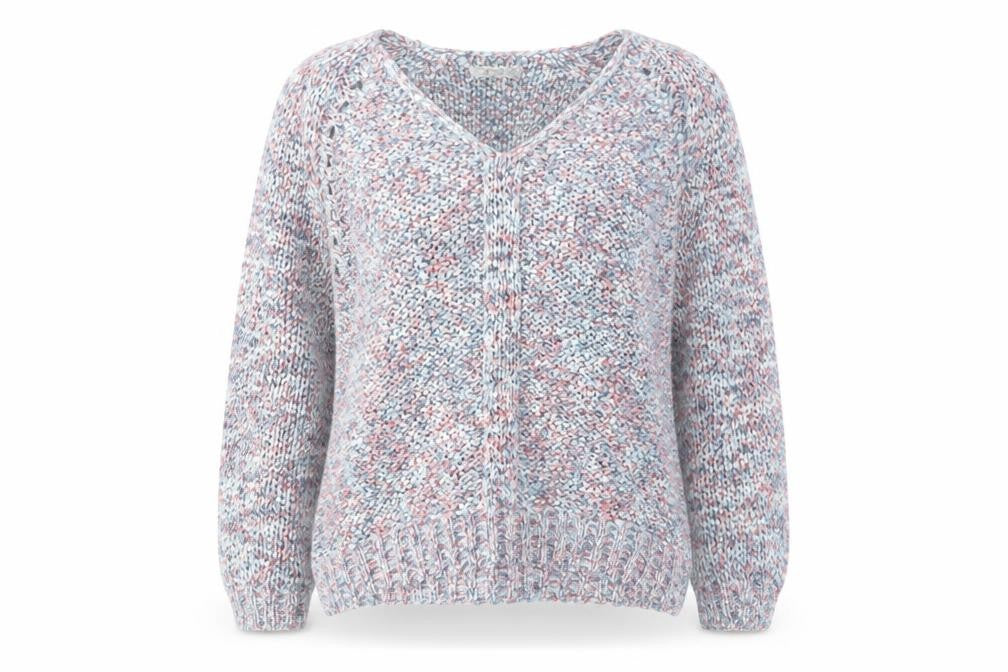 Marks and Spencer Women's Multicoloured V-Neck Jumper