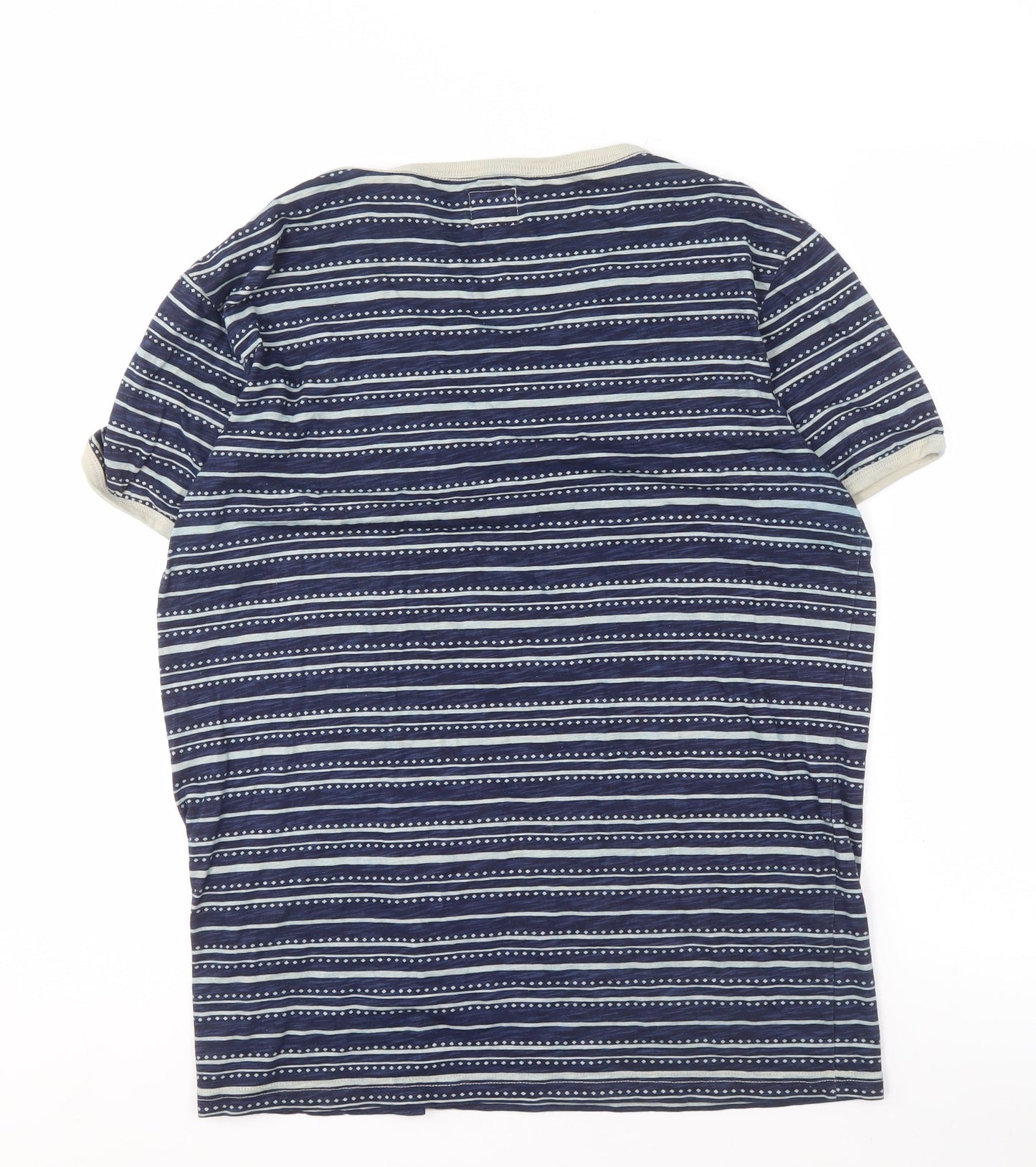 Firetrap Men's Blue Aztec Striped T-Shirt M