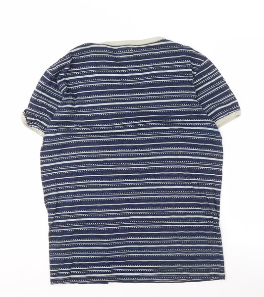 Firetrap Men's Blue Aztec Striped T-Shirt M