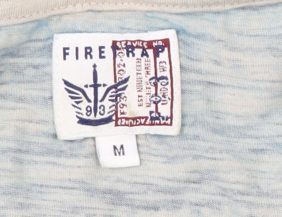 Firetrap Men's Blue Aztec Striped T-Shirt M