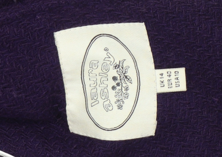 Laura Ashley Men's Purple Wool Hooded Cardigan L