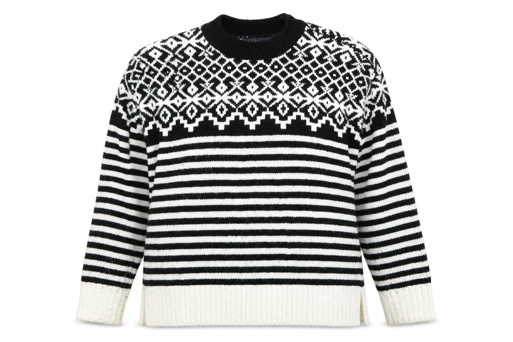 Marks and Spencer Women's Black Fair Isle Jumper L