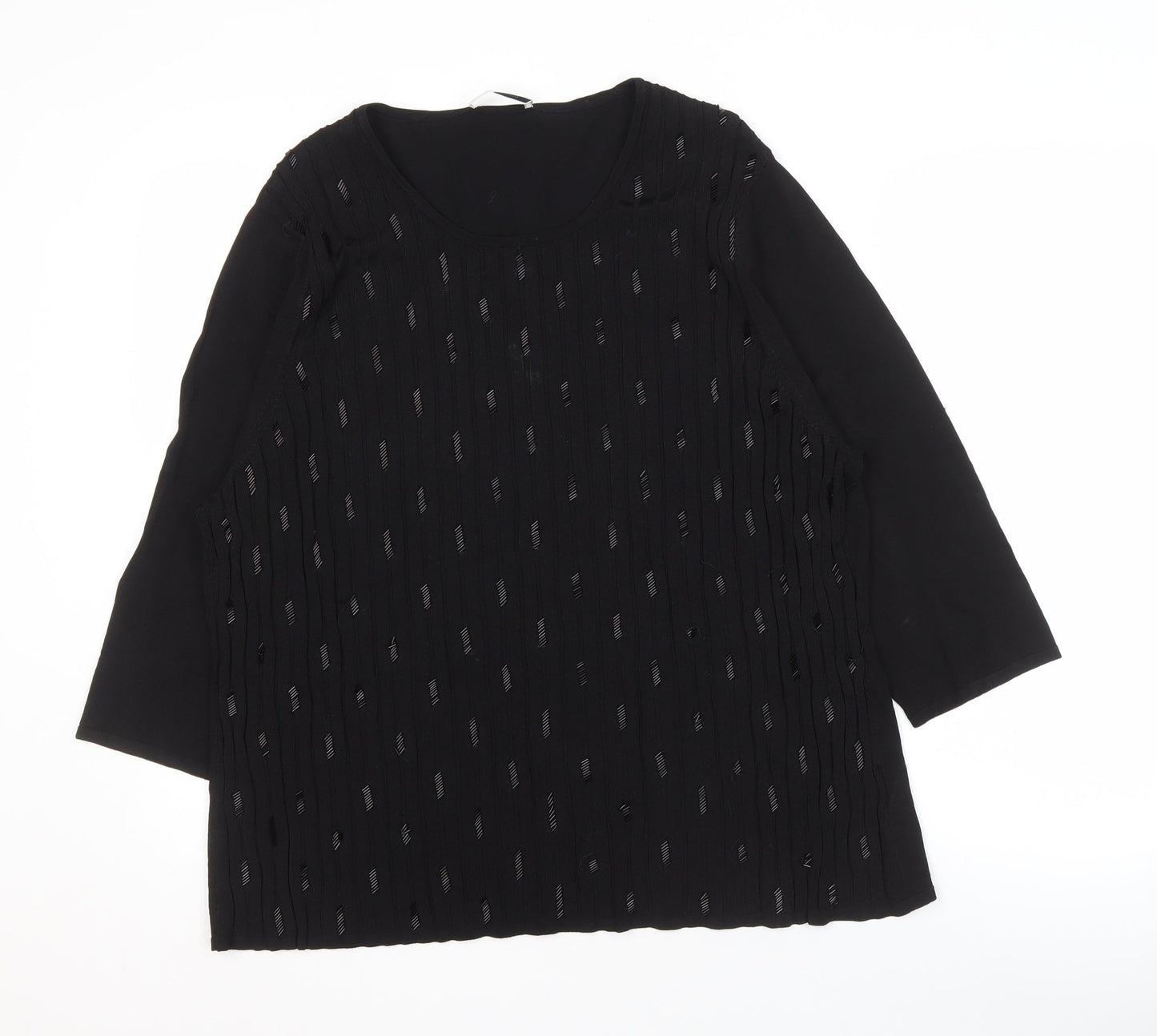 Windsmoor Women's Black 3/4 Sleeve Top, Size L