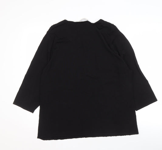 Windsmoor Women's Black 3/4 Sleeve Top, Size L