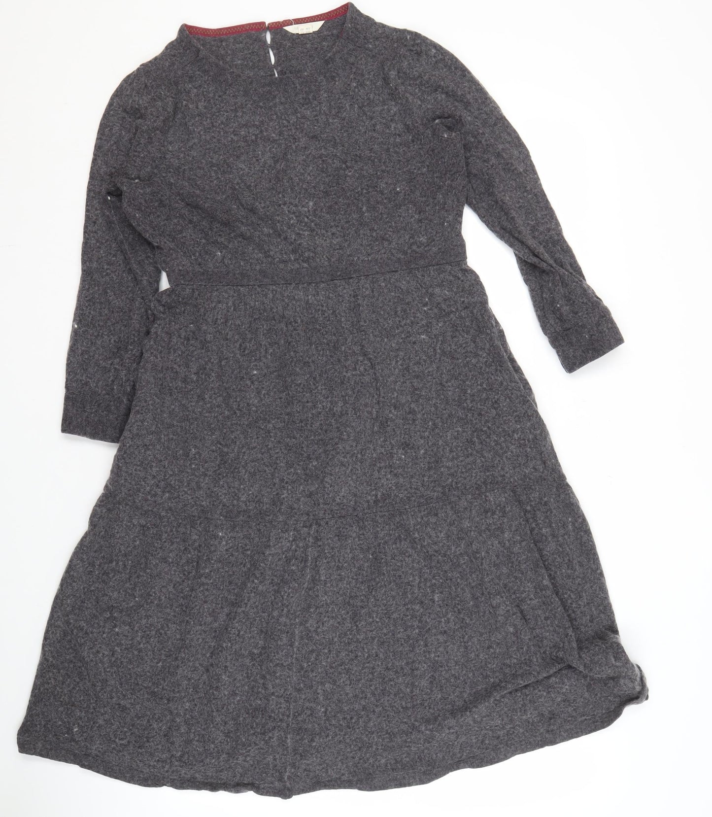 White Stuff Women's Grey Knit Dress, Size 12, Casual