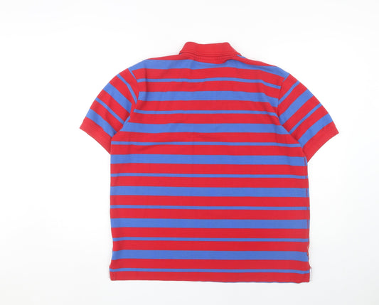 Slazenger Men's Red Striped Polo Shirt L