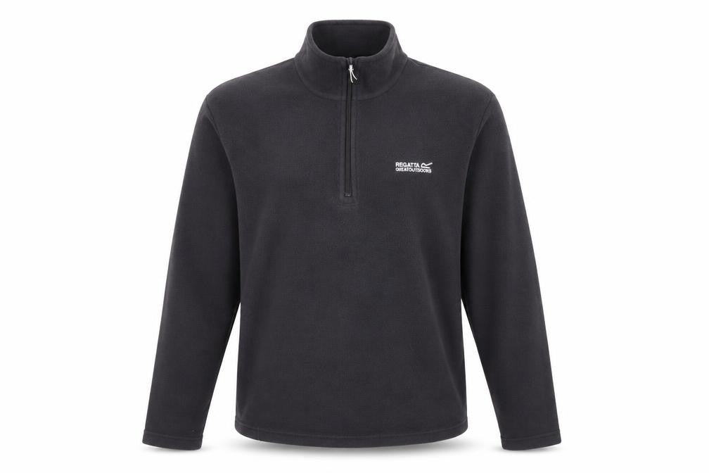 Mens UK L Regular Regatta Black Henley Sweatshirt