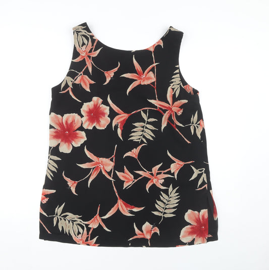 Jacques Vert Women's Black Floral Tank Top Size 14