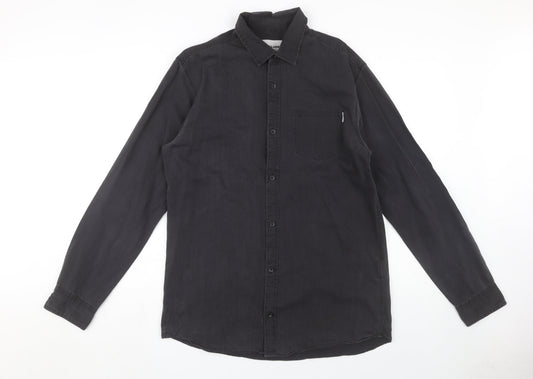 Jack & Jones Men's Black Button-Up Shirt L