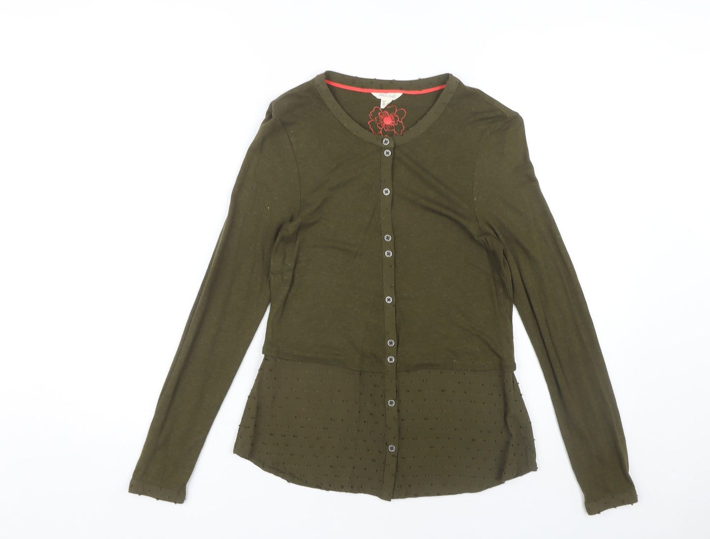 Womens UK Size 6 White Stuff Green Viscose Blend Button-Up