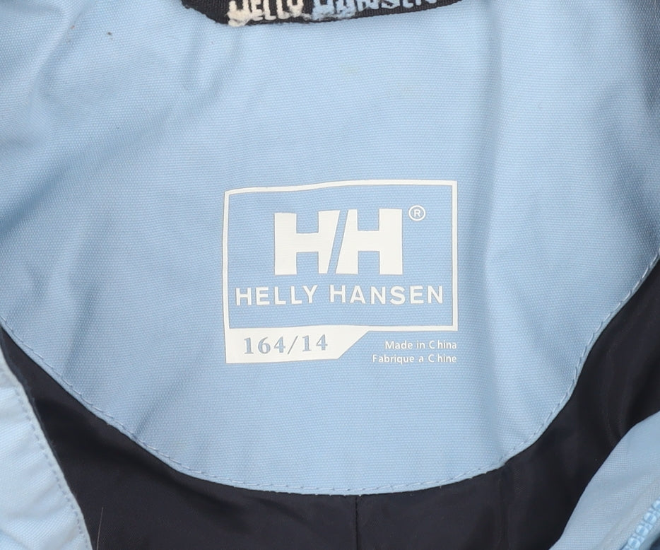 Helly Hansen Blue Ski Jacket Unisex 14 Hooded Waterproof