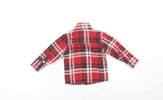 Abercrombie Boys Red Plaid Cotton Button-Up Shirt M