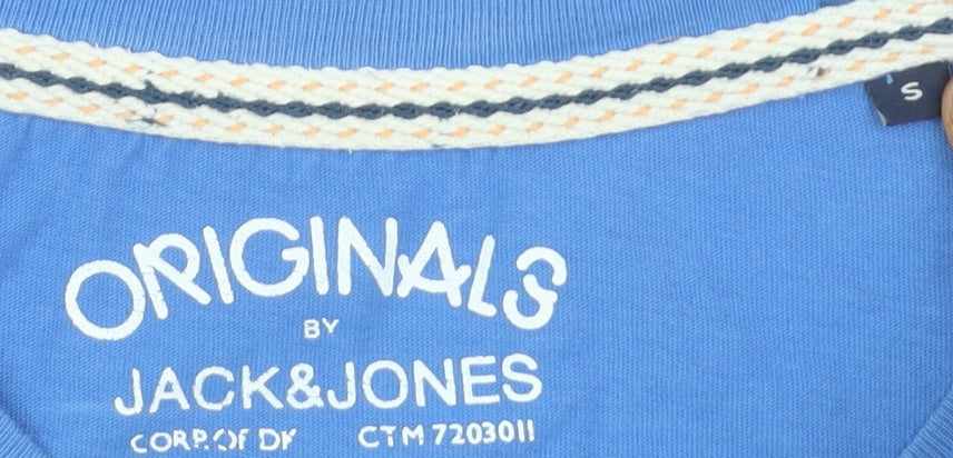 Jack & Jones Men's Blue Surf Graphic T-Shirt Size S