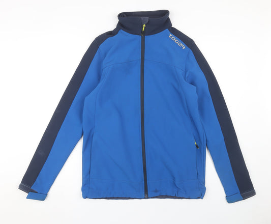 TOG24 Men's Blue Softshell Jacket, S, Full Zip Casual