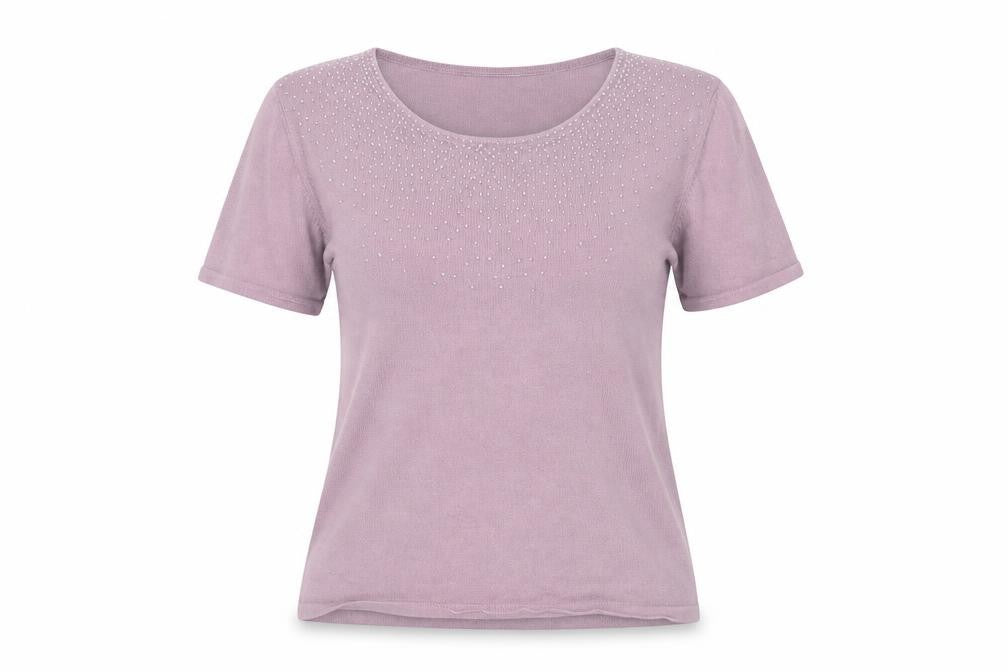 Womens UK Size 10 Eastex Pink Viscose Blend T-Shirt