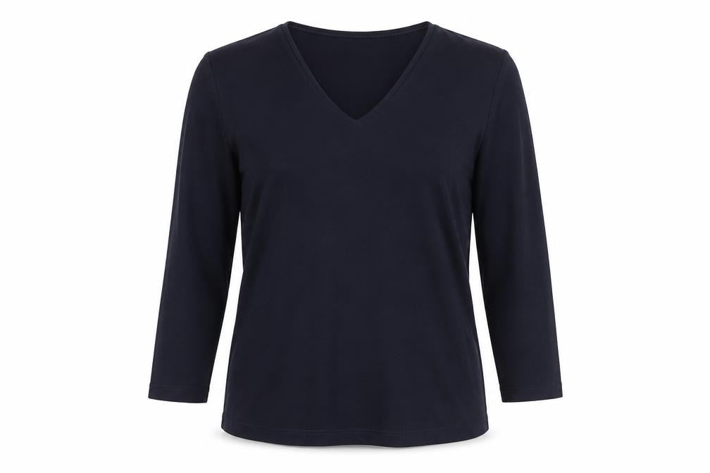 Viyella Women's Black V-Neck Blouse, Size S