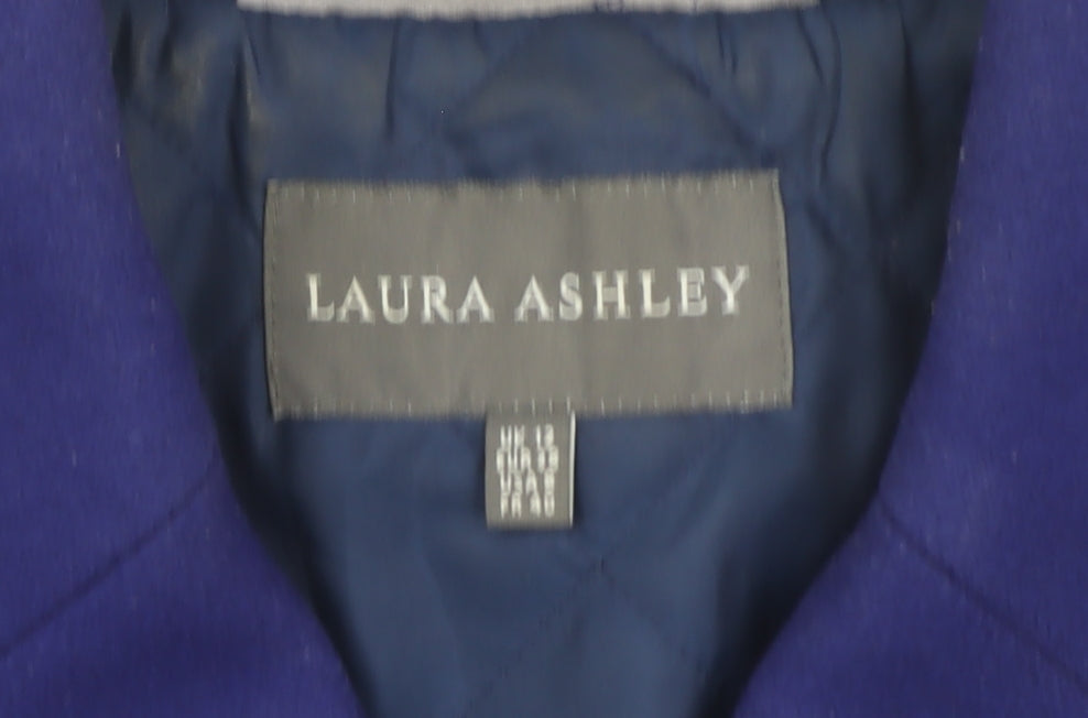Laura Ashley Blue Wool Blend Pea Coat Womens Size 12