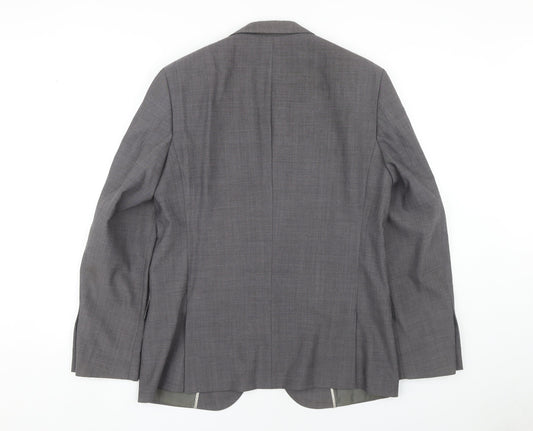 Moss London Men's Grey Slim Fit Blazer, Size M