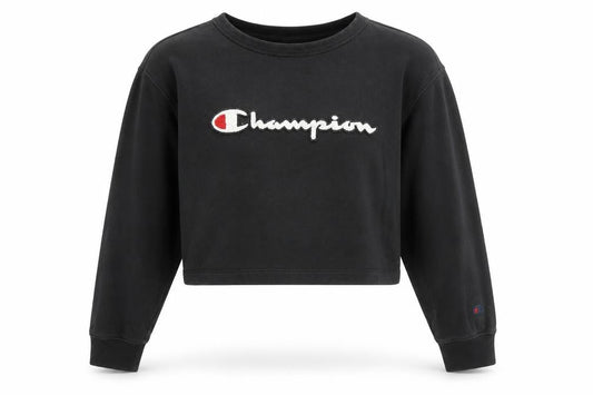 Womens UK S Relaxed Champion Black Pullover Sweatshirt