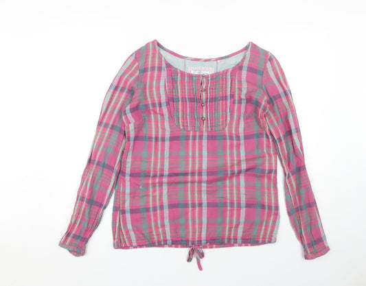 Fat Face Women's Pink Plaid Blouse Size 10