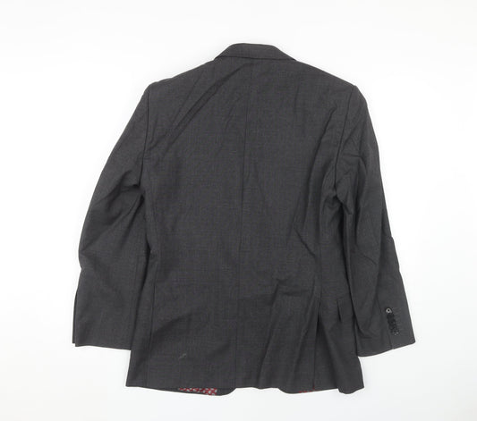 T.M. Lewin Grey Slim Fit Men's Blazer Size 36R
