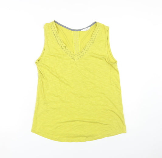 White Stuff Women's Yellow Sleeveless Tank UK 12