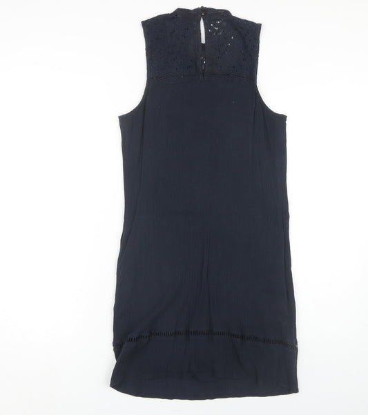 Superdry Women's Blue Sleeveless High Neck Dress S