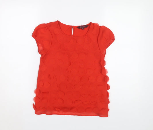 Ted Baker Red Teen Blouse - Cap Sleeve, Round Neck