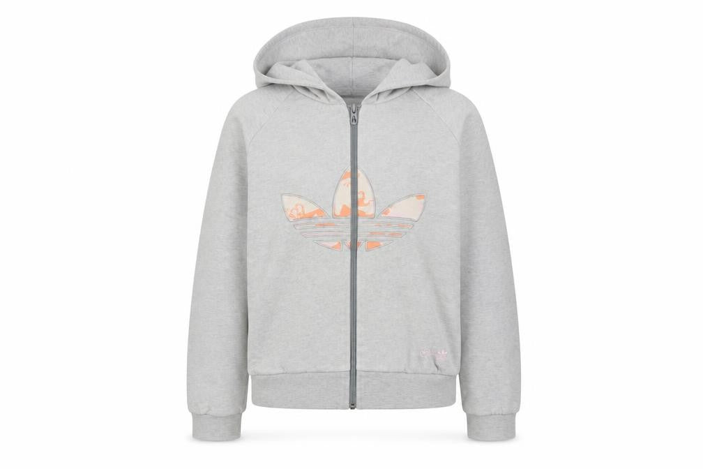 Womens UK 10 Regular adidas Grey Full Zip Hoodie