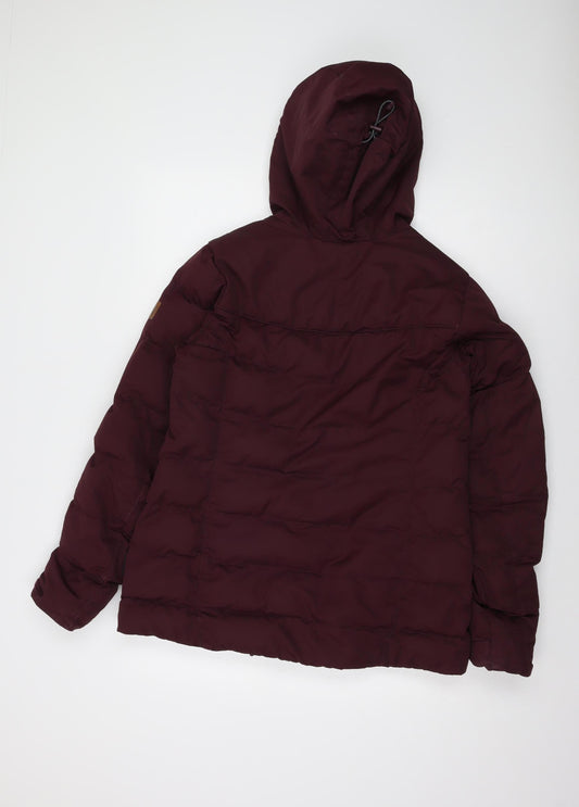 Jack Wolfskin Women's Red Puffer Jacket Size 12 Hooded