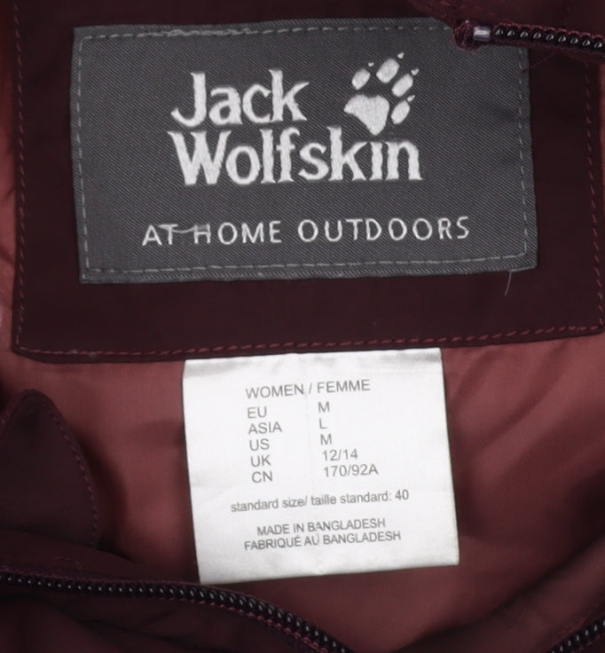 Jack Wolfskin Women's Red Puffer Jacket Size 12 Hooded