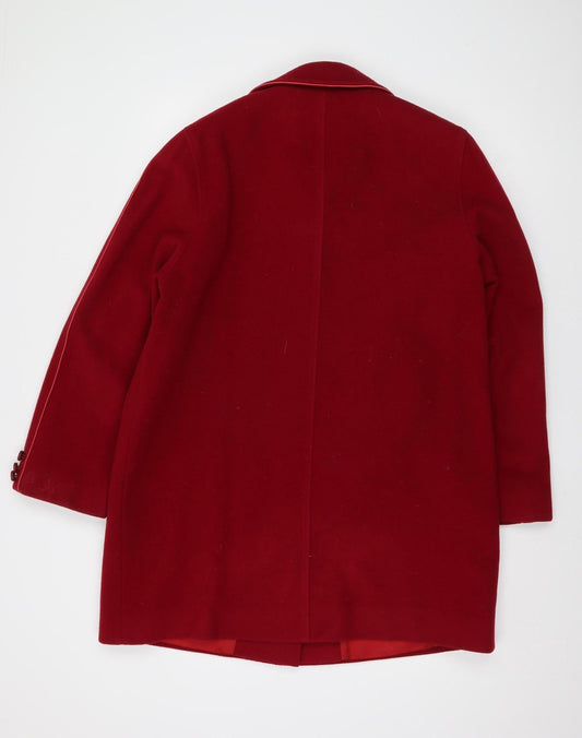 DAKS Women's Red Wool Overcoat Size 14