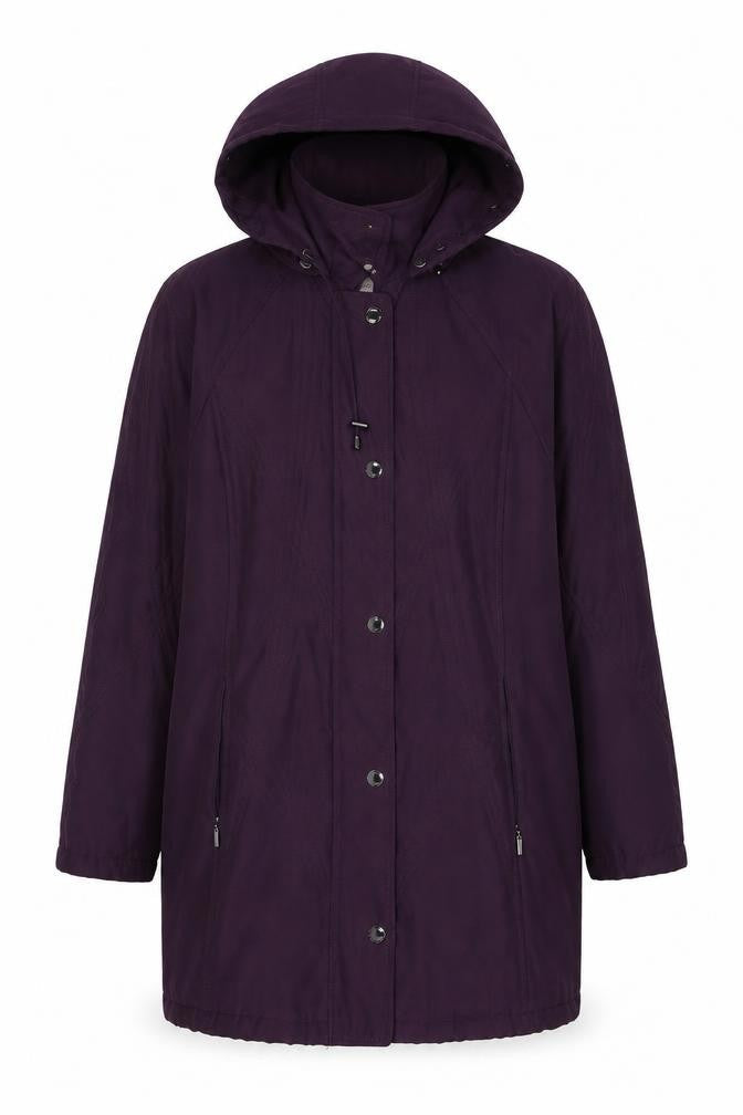 Jacques Vert Women's Purple Parka Coat M Casual