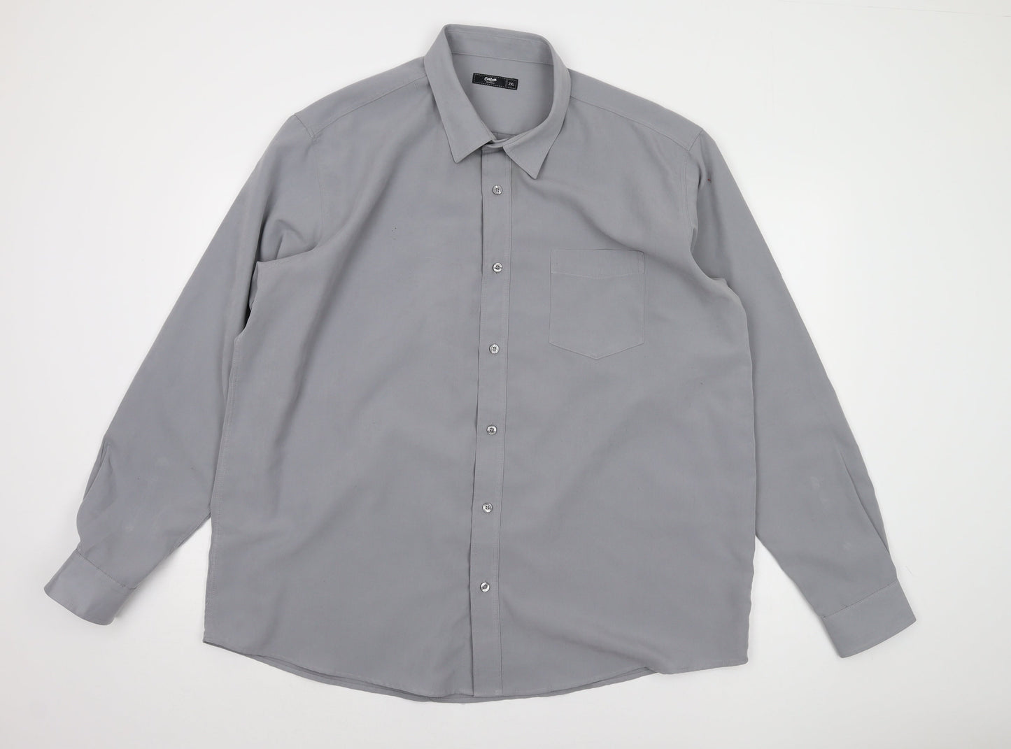 Cotton Traders Men's 2XL Grey Long Sleeve Shirt