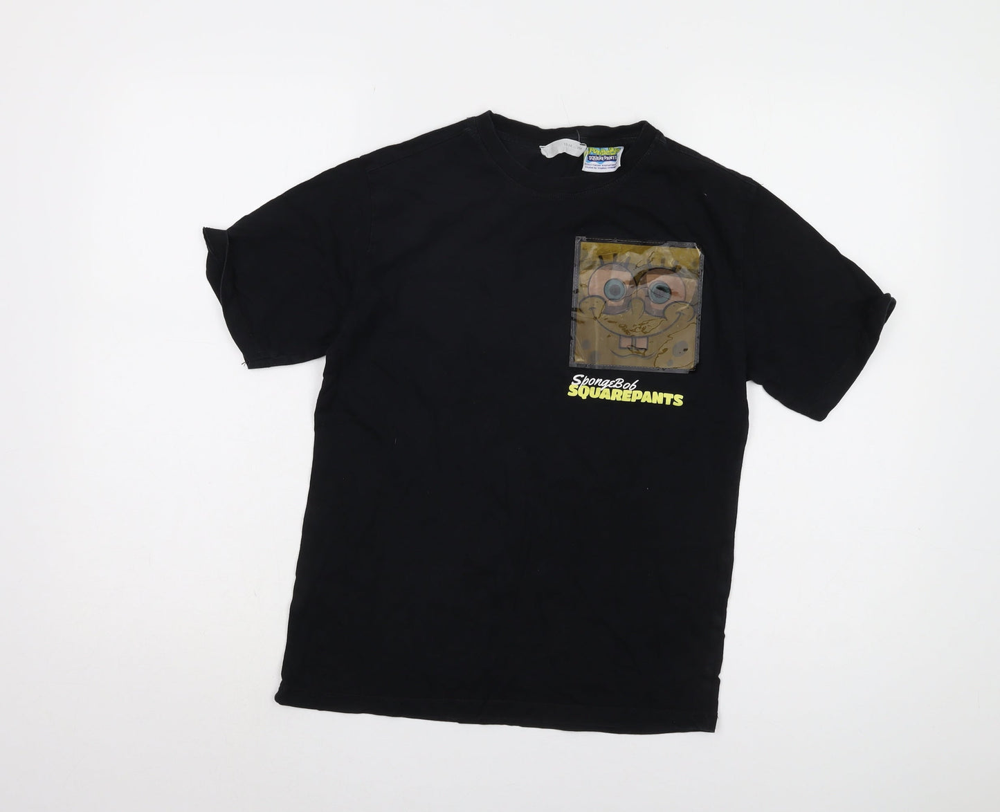 SpongeBob Square Pants Boys Black Graphic T-Shirt 13-14 Years