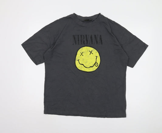 Nirvana Grey Unisex T-Shirt M Short Sleeve Music Tee