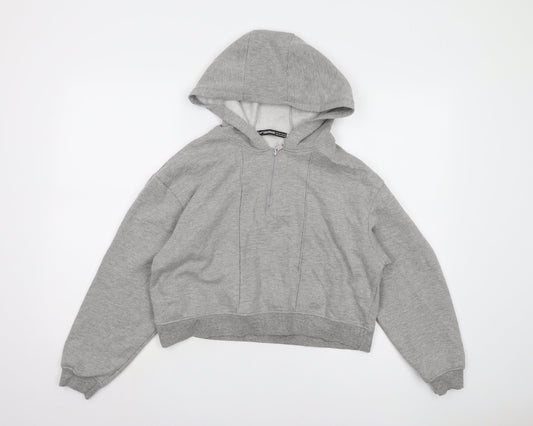 Threadbare Women's Grey 1/2 Zip Hoodie Size 12
