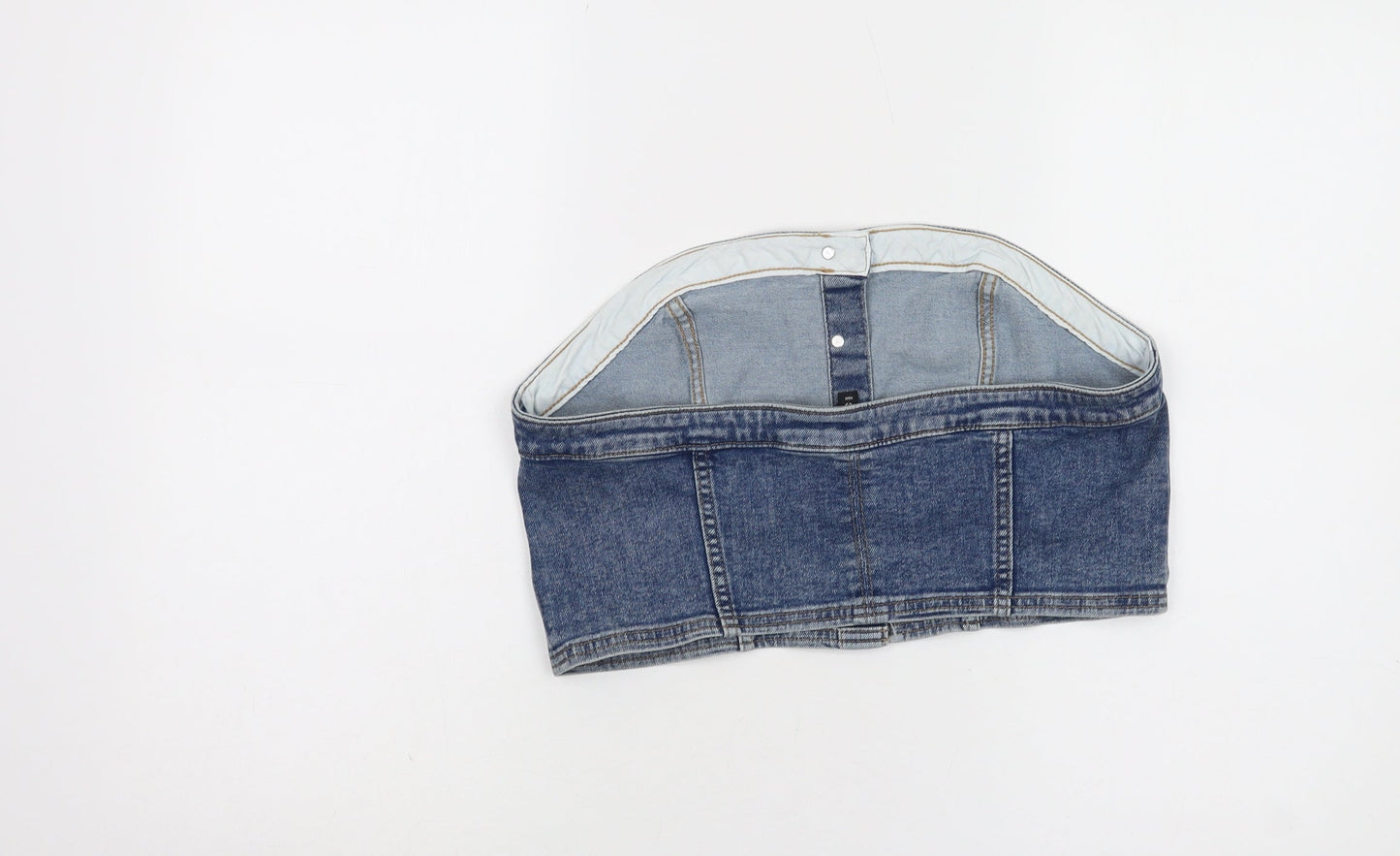 H&M Women Blue Denim Cropped Blouse Size 12