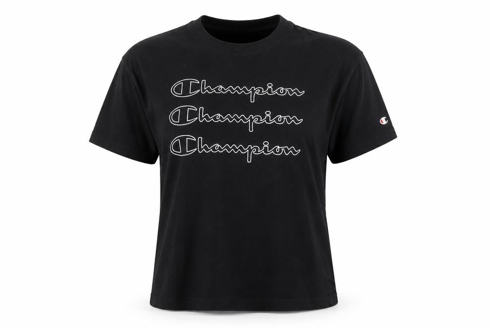 Womens UK Size S Champion Black Cotton T-Shirt