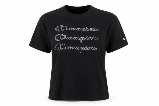 Womens UK Size S Champion Black Cotton T-Shirt
