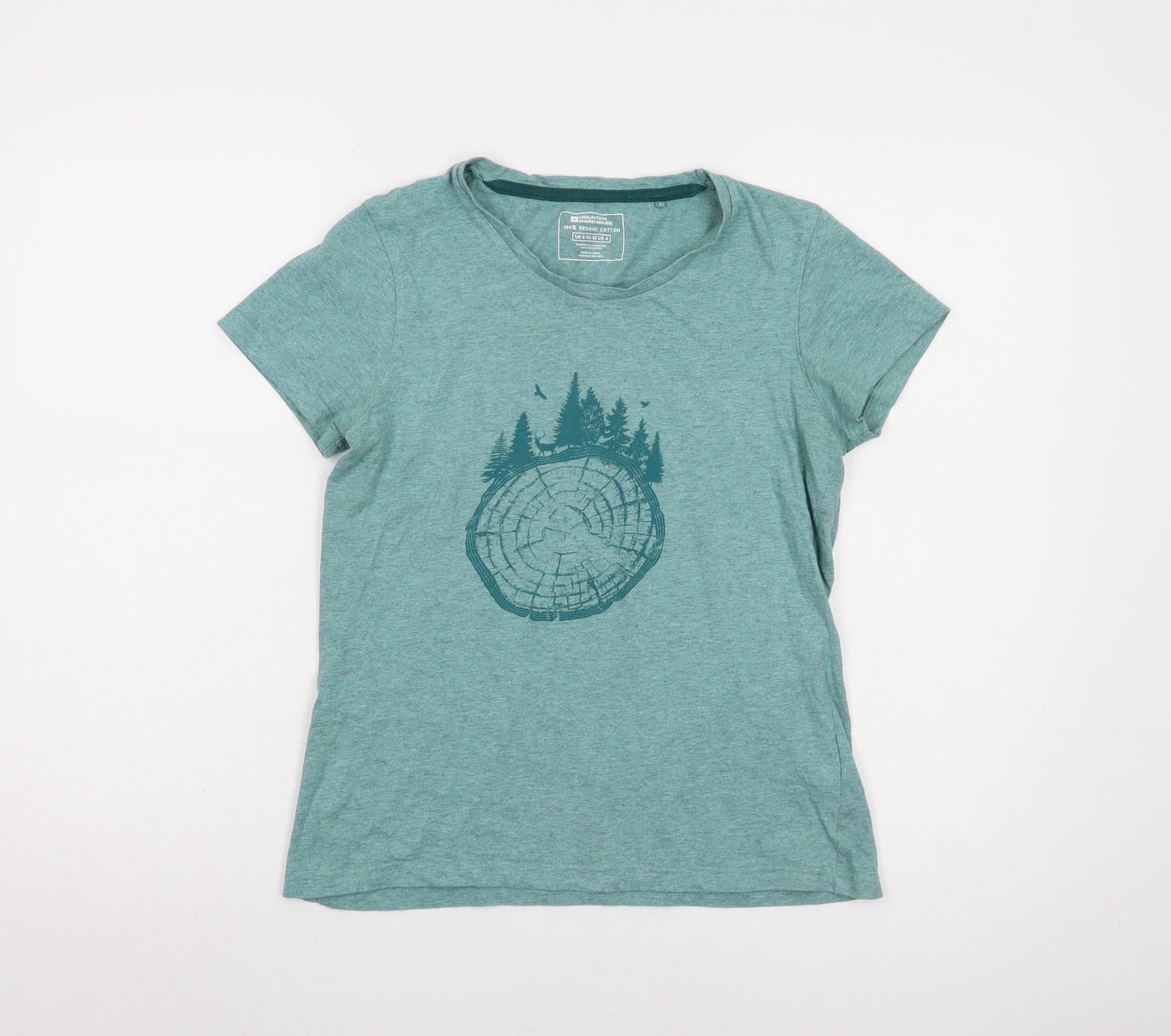 Mountain Warehouse Women's Green Crew Neck T-Shirt UK 8