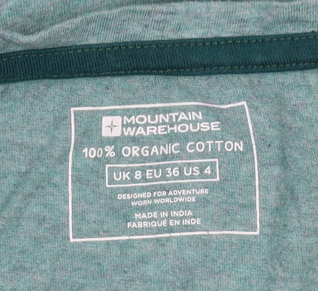 Mountain Warehouse Women's Green Crew Neck T-Shirt UK 8