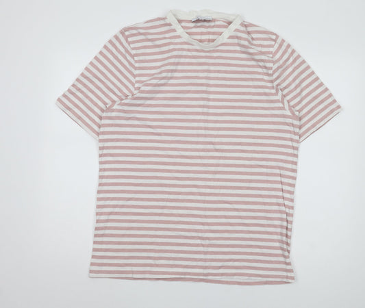 WEAR LONDON Women’s Pink Striped Ringer T-Shirt XL
