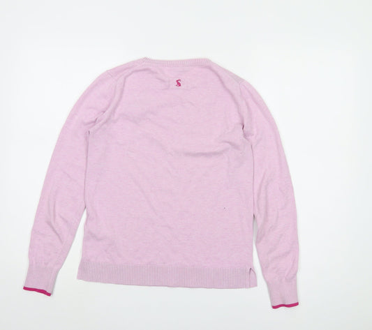 Joules Women’s Pink Embroidered Pullover Jumper Size 6