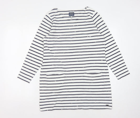 Joules Women's Striped Long Sleeve Cotton Shift Dress